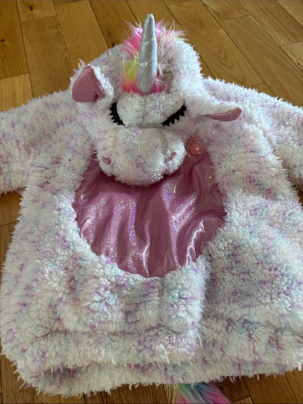 Unicorn Hooded Jacket with Shimmer Pink Belly - Halloween Costume (12-18 months)